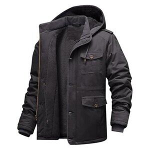 Cozy Men's Winter Jacket Fleece Lined Cotton Hood